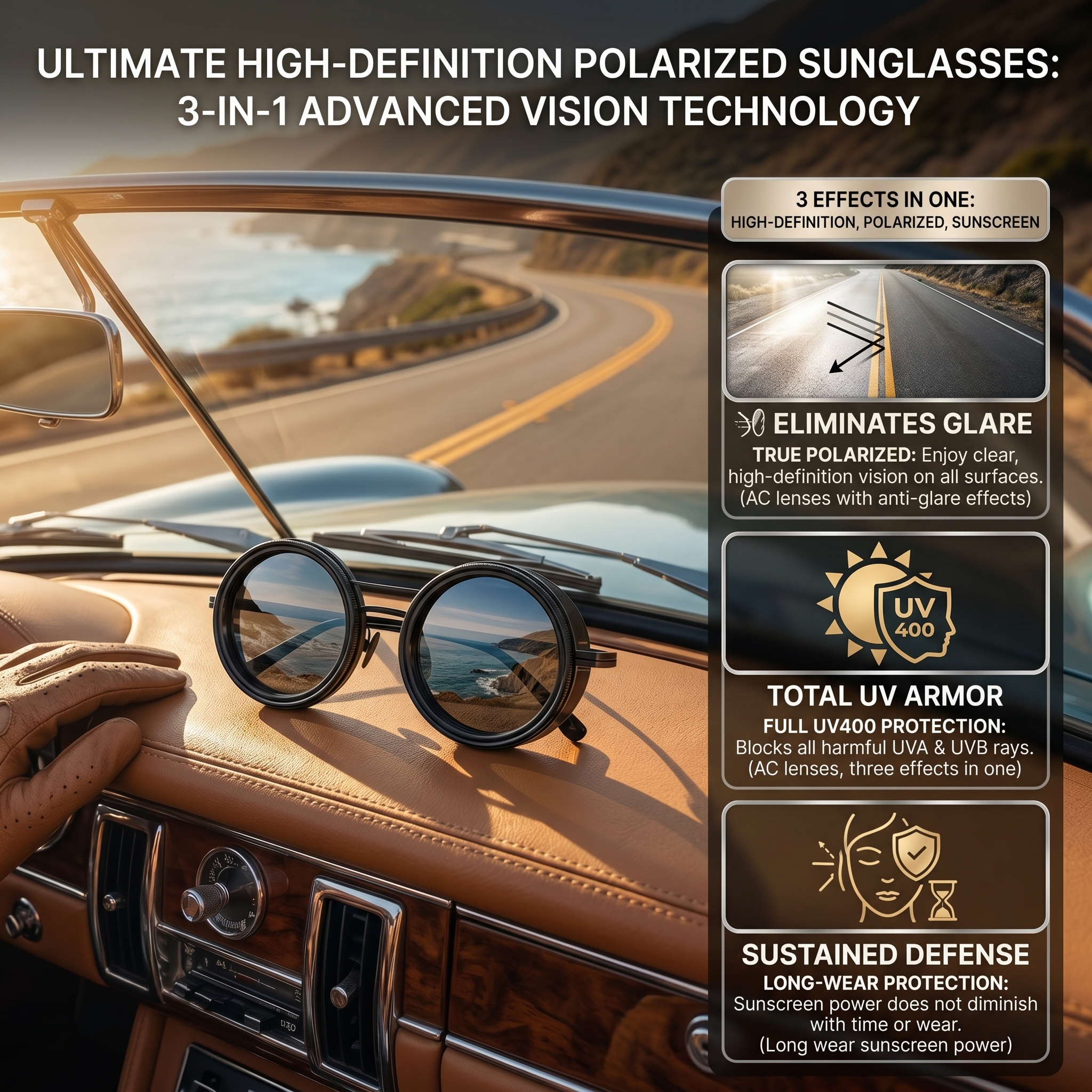 💥Last Day Promotion 49% OFF -🌟Retro Adjustable Tint Polarized Sunglasses