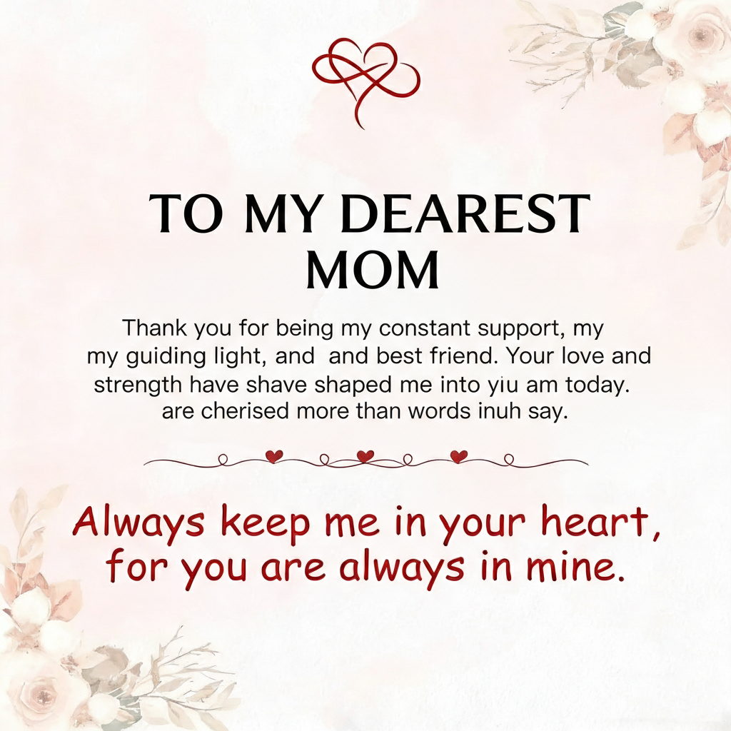 FOR MOM - ALWAYS KEEP ME IN YOUR HEART CUSTOM BIRTHSTONE HUG ADJUSTABLE RING