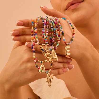 🌈 Letter Beaded Necklace for Women