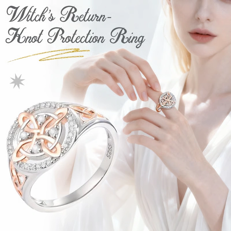 💍Handmade S925 Witch's Return-Knot Protection Ring💞Protect Your Loved Ones