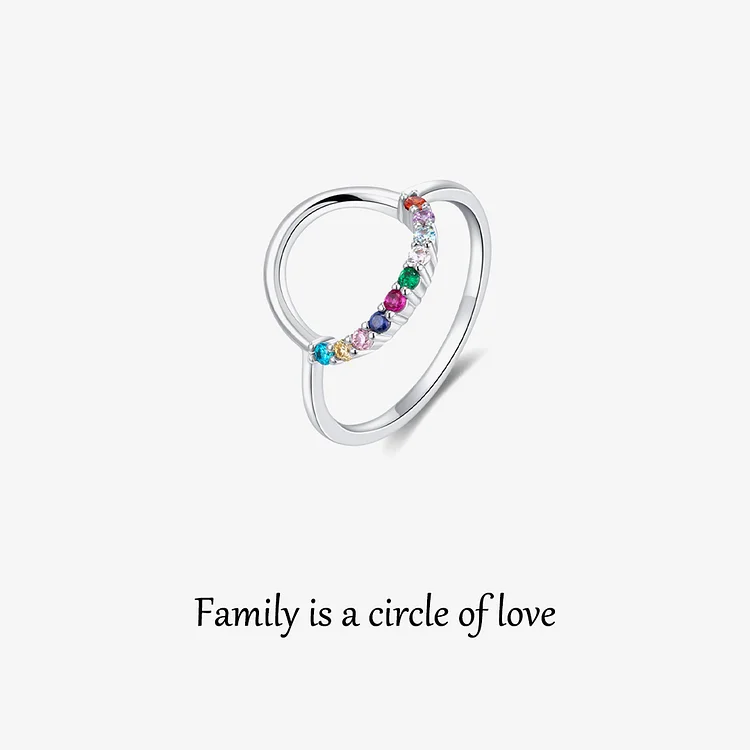 FOR MOM/GRANDMA - CUSTOMIZED 1-10 FAMILY BIRTHSTONES REUNION CIRCLE WOMEN RING