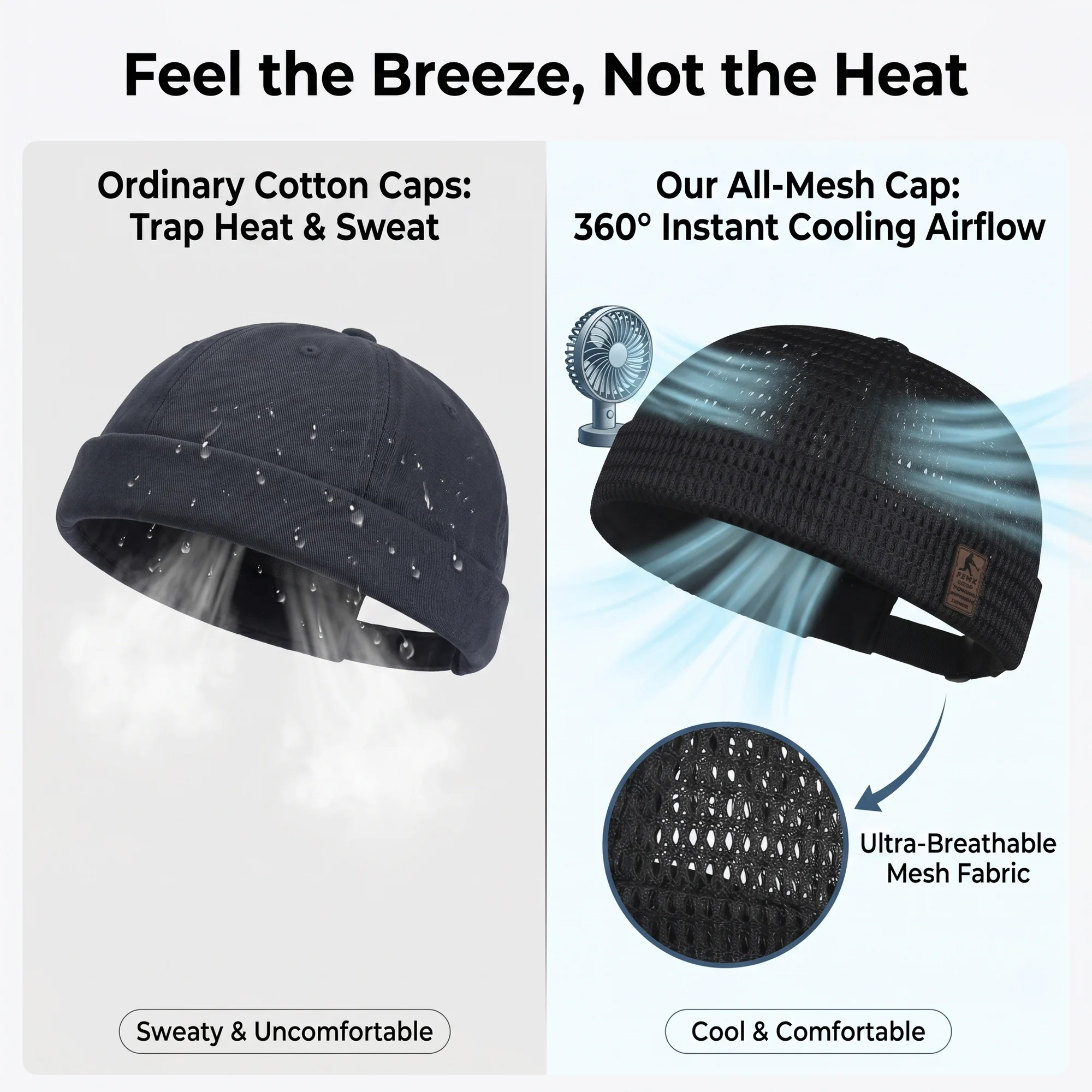 🧢 Everyday Mesh Cap – No Sweat, Just Comfort (Fits Most)