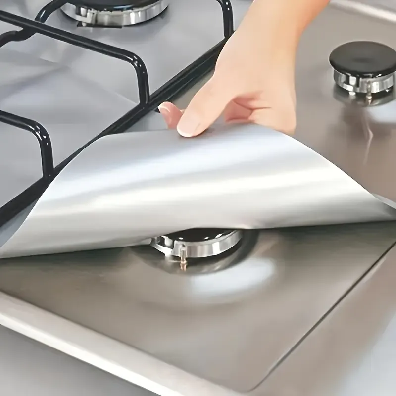Never Clean Your Stovetop Again: 4-Pack Non-Stick Stove Burner Covers