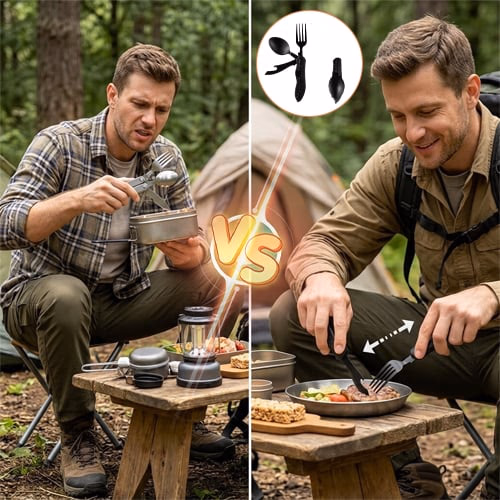 Multifunctional Folding Fork & Spoon Set