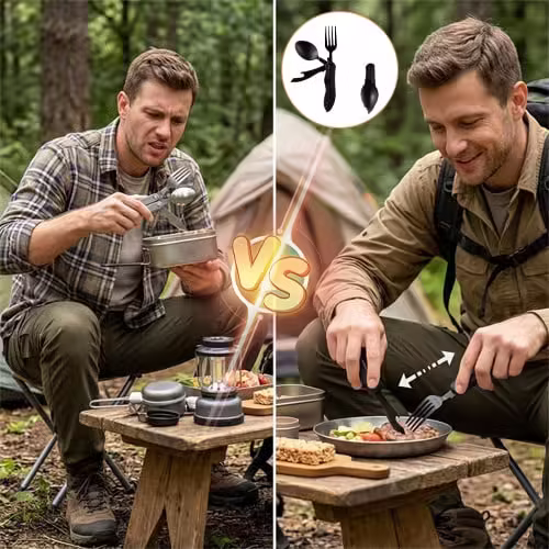 Multifunctional Folding Fork & Spoon Set