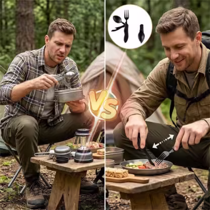 Multifunctional Folding Fork & Spoon Set