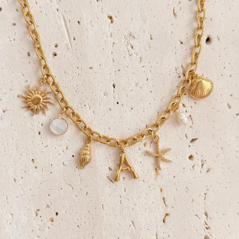 ✨Last Day Promotion 49% OFF -🌊Shell Starfish Initial Letter Pendant Necklaces