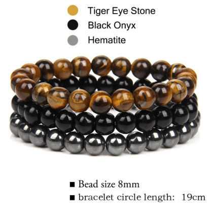 🖤Triple Protection Set : Obsidian, Hematite & Tiger’s Eye Ensemble Bracelet
