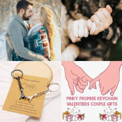 2-Piece Matching Pinky Promise Keychains for Couples in Love