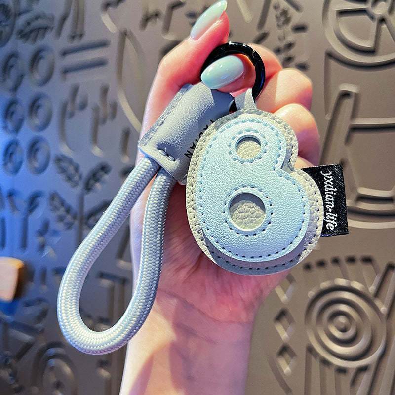 Creative Cartoon Leather 26 Letters Keychain