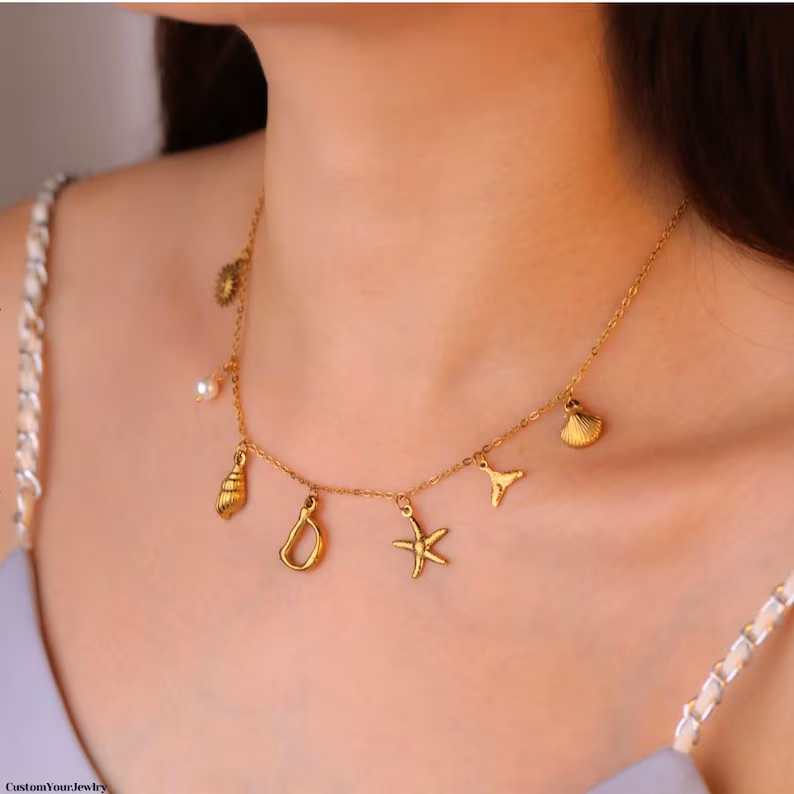 ✨Last Day Promotion 49% OFF -🌊Shell Starfish Initial Letter Pendant Necklaces