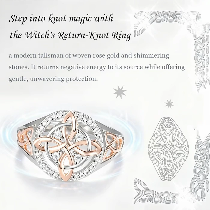💍Handmade S925 Witch's Return-Knot Protection Ring💞Protect Your Loved Ones