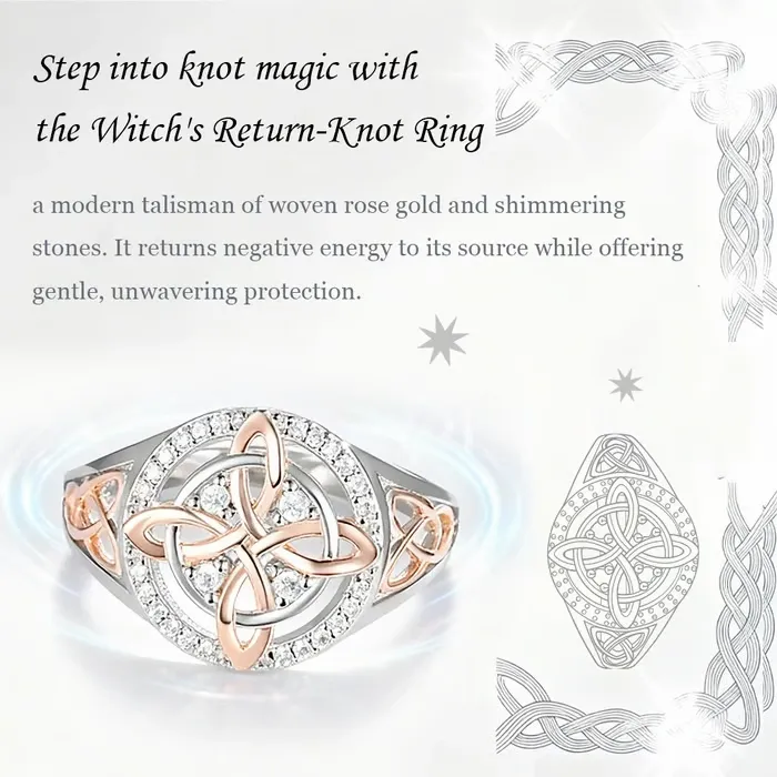 💍Handmade S925 Witch's Return-Knot Protection Ring💞Protect Your Loved Ones