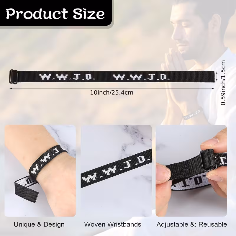 ✝️ Wear Your Faith. Feel His Guidance. WWJD Christian Bracelet Set