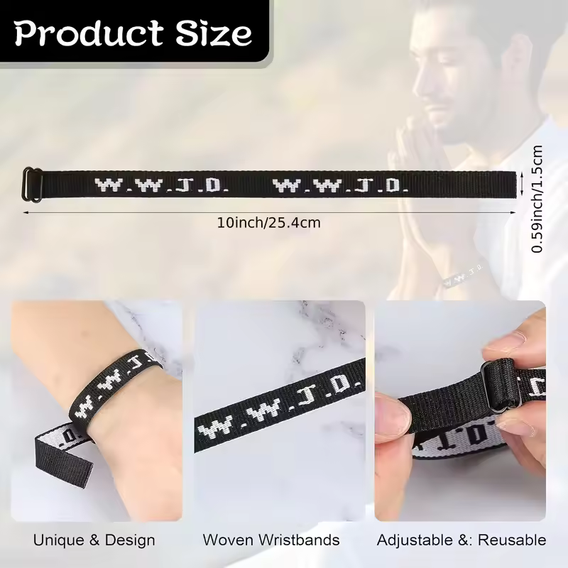 ✝️ Wear Your Faith. Feel His Guidance. WWJD Christian Bracelet Set