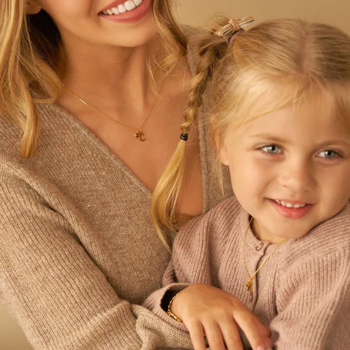 Initial Necklace with Heart Birthstone – Custom Handcrafted Jewellery