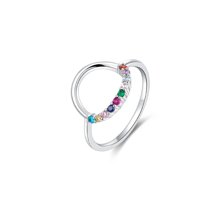 FOR MOM/GRANDMA - CUSTOMIZED 1-10 FAMILY BIRTHSTONES REUNION CIRCLE WOMEN RING