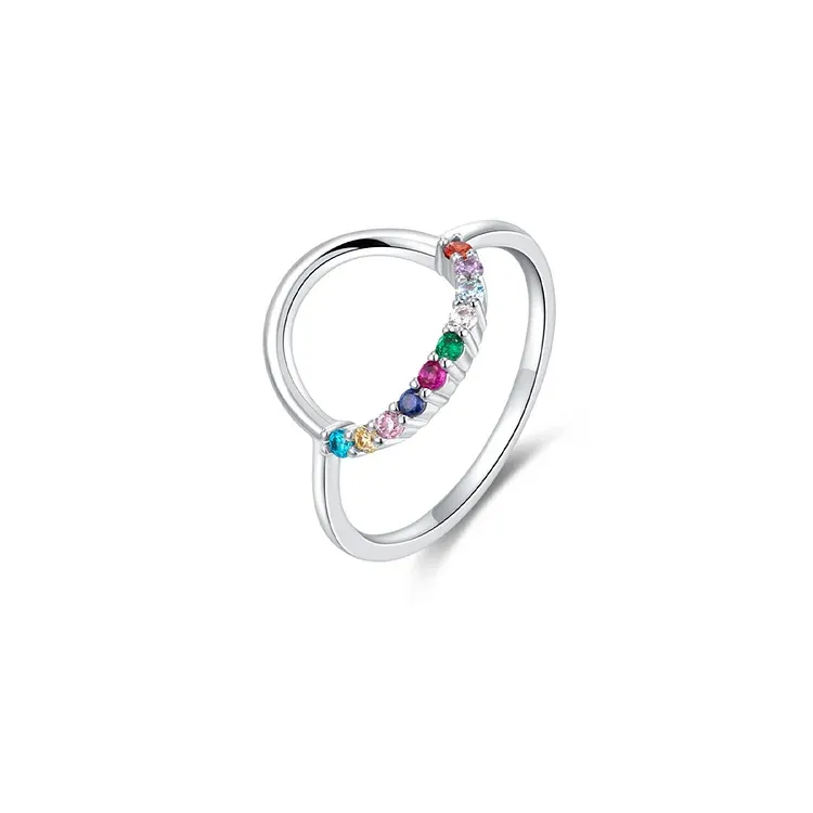 FOR MOM/GRANDMA - CUSTOMIZED 1-10 FAMILY BIRTHSTONES REUNION CIRCLE WOMEN RING