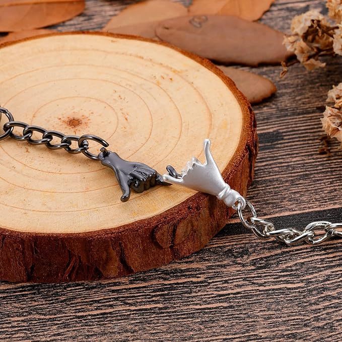 2-Piece Matching Pinky Promise Keychains for Couples in Love