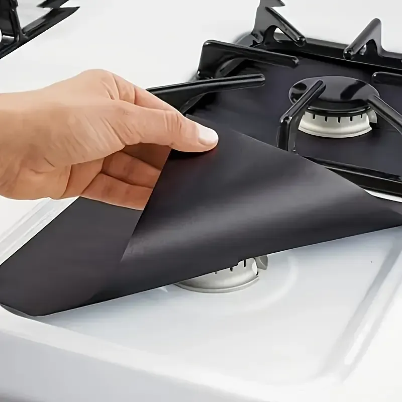 Never Clean Your Stovetop Again: 4-Pack Non-Stick Stove Burner Covers