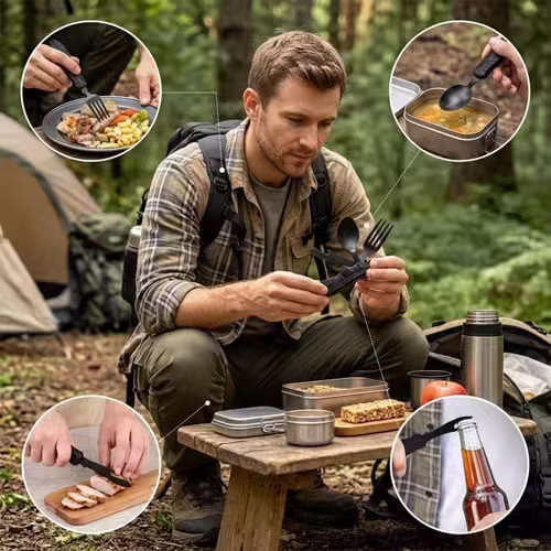 Multifunctional Folding Fork & Spoon Set