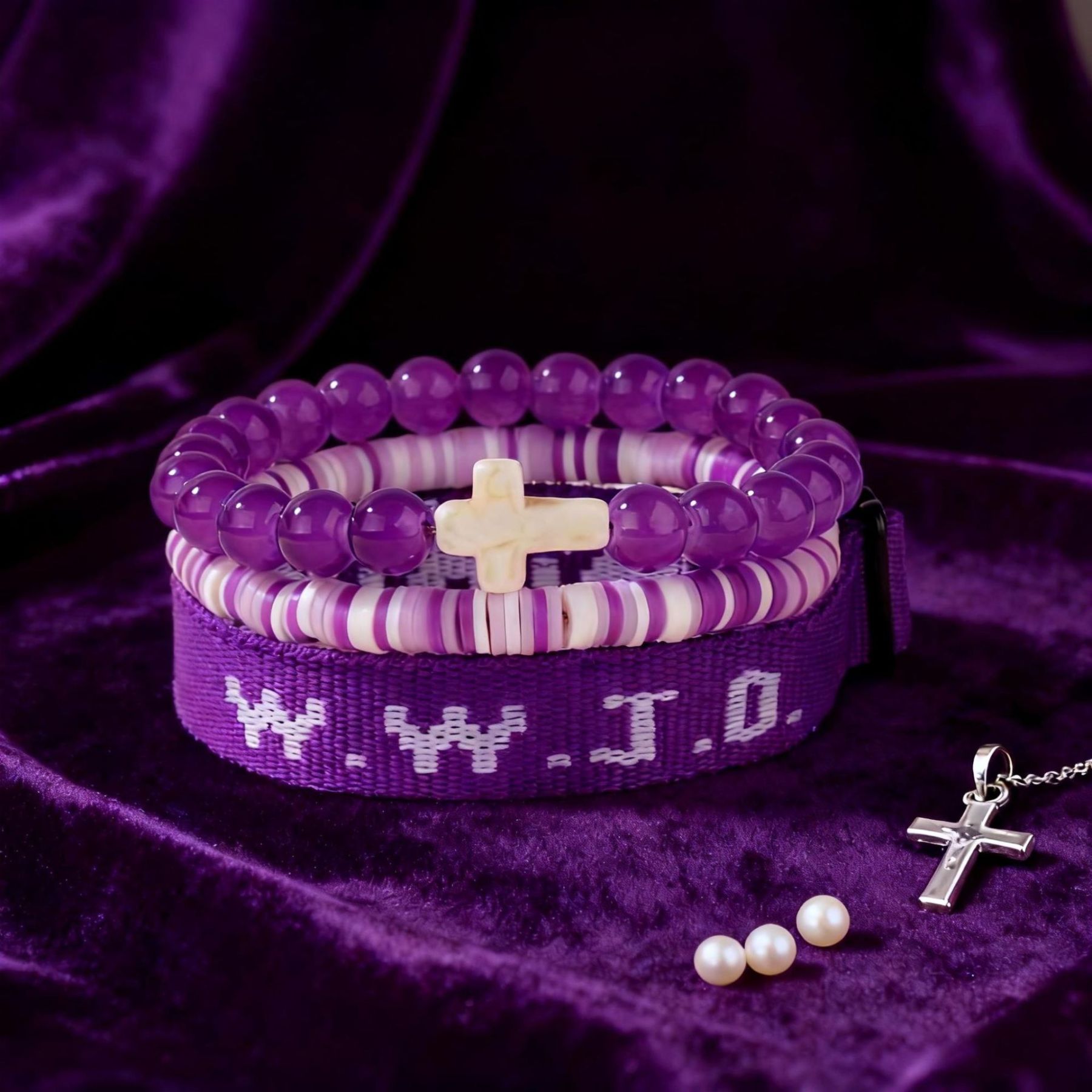 WWJD Christian Bracelet Set