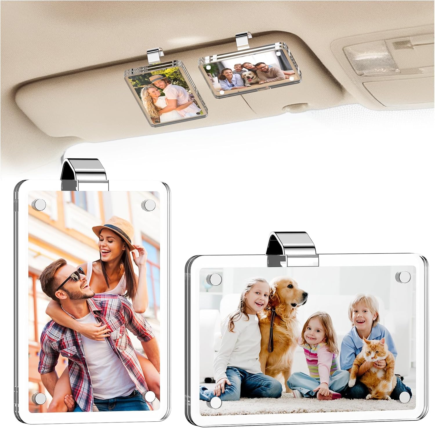 Magnetic Car Sun Visor Photo Clips 2-Pack