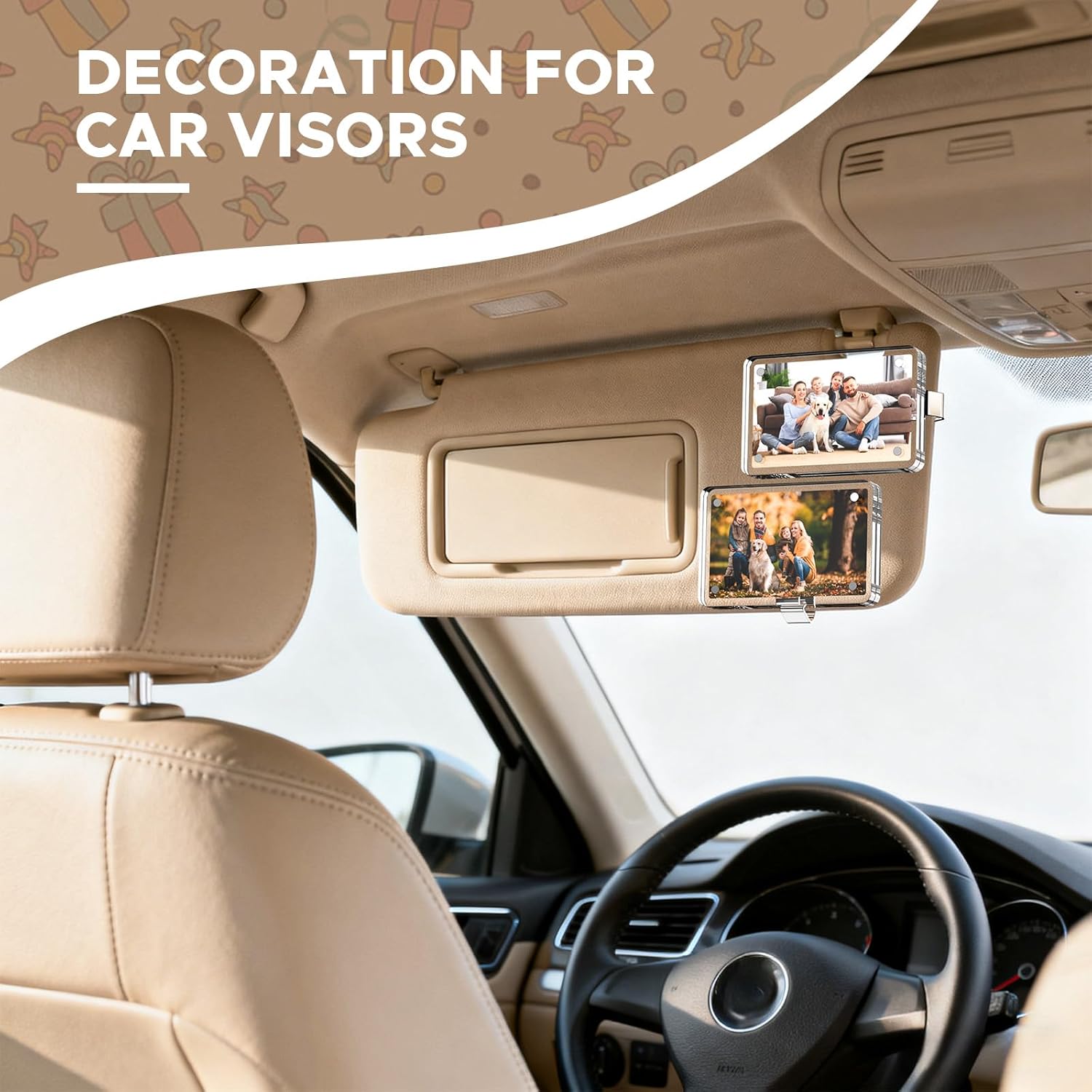 Magnetic Car Sun Visor Photo Clips 2-Pack