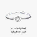 FOR FRIEND - NOT SISTERS BY BLOOD BUT SISTERS BY HEART DOUBLE HEART BRACELET