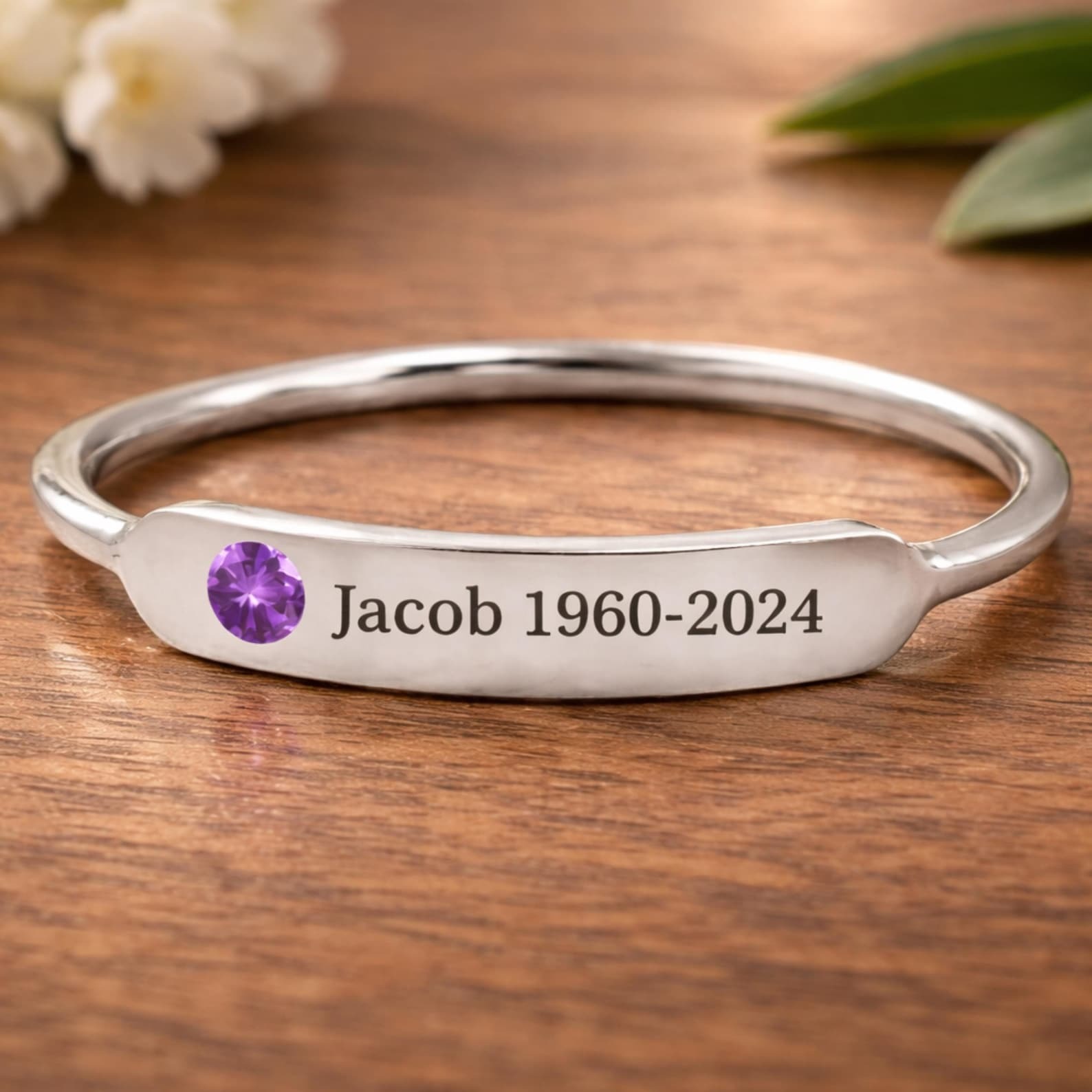 Personalized Birthstone Name Memorial Ring