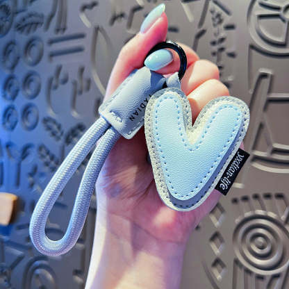 Creative Cartoon Leather 26 Letters Keychain