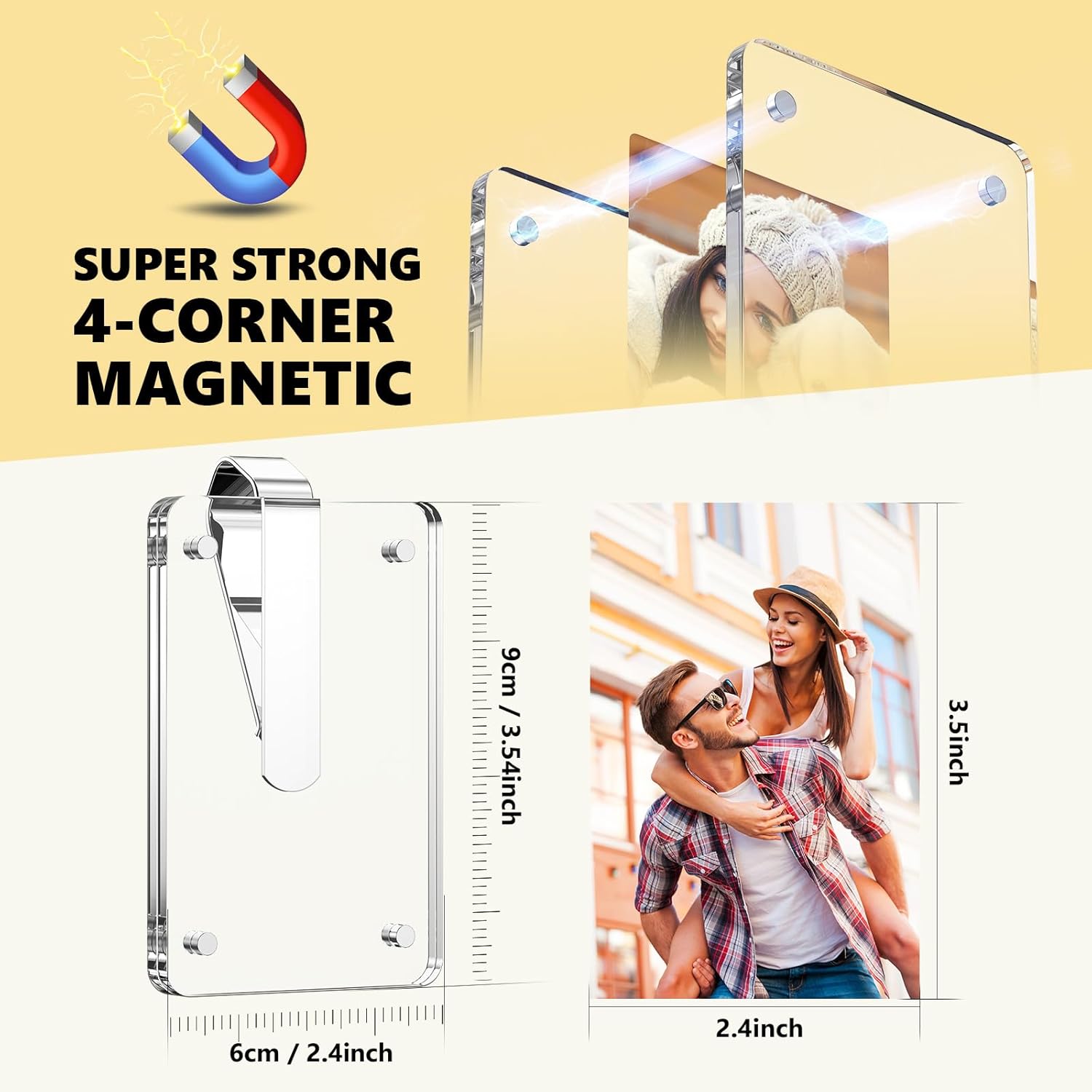 Magnetic Car Sun Visor Photo Clips 2-Pack