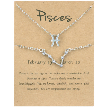 🖤Black Friday Deal✨ Zodiac Necklace & Bracelet Set