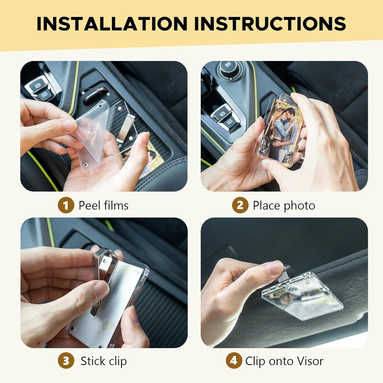 Magnetic Car Sun Visor Photo Clips 2-Pack