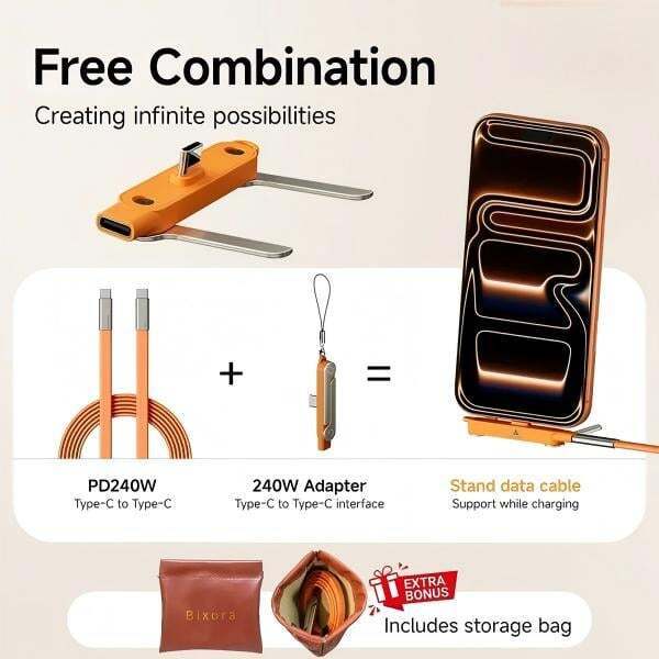 🔥Last Day 49% OFF - ⚡240W SuperCharge Detachable 2-in-1 Charging Cable