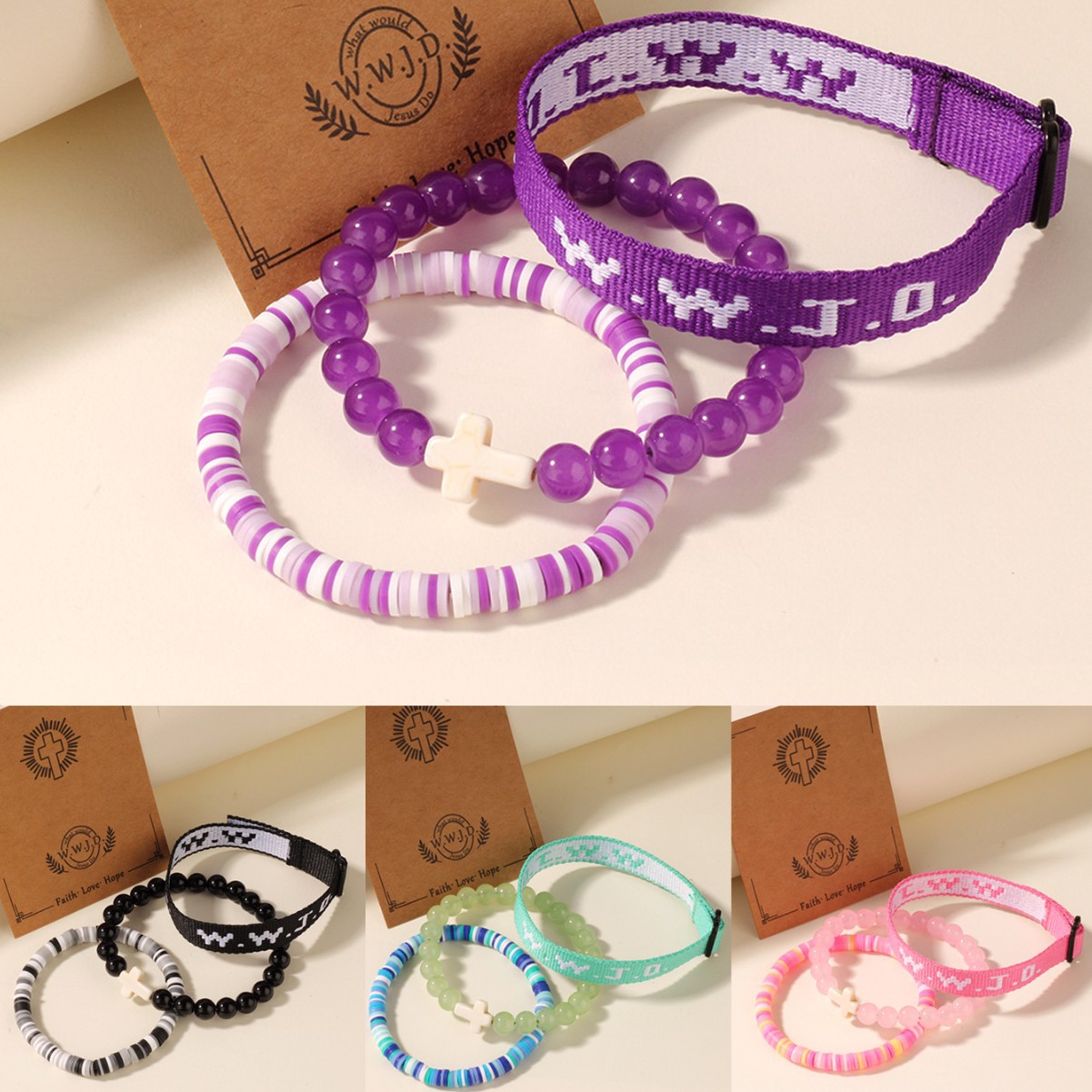 WWJD Christian Bracelet Set