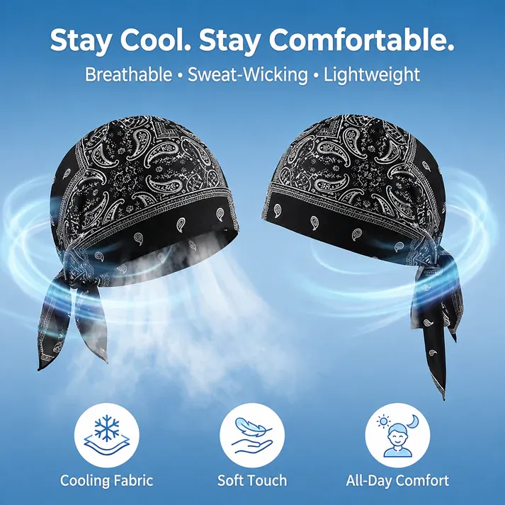 🔥 45% OFF 2‑Pack Elastic Cycling Sports Cap – Sweat‑Wicking Helmet Line