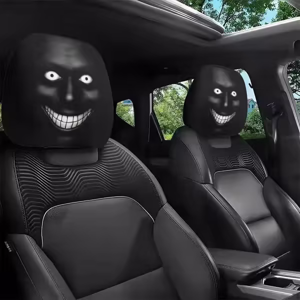 😈Funny Cartoon Car Headrest Covers – 2PCS Universal Fit