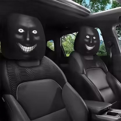 😈Funny Cartoon Car Headrest Covers – 2PCS Universal Fit