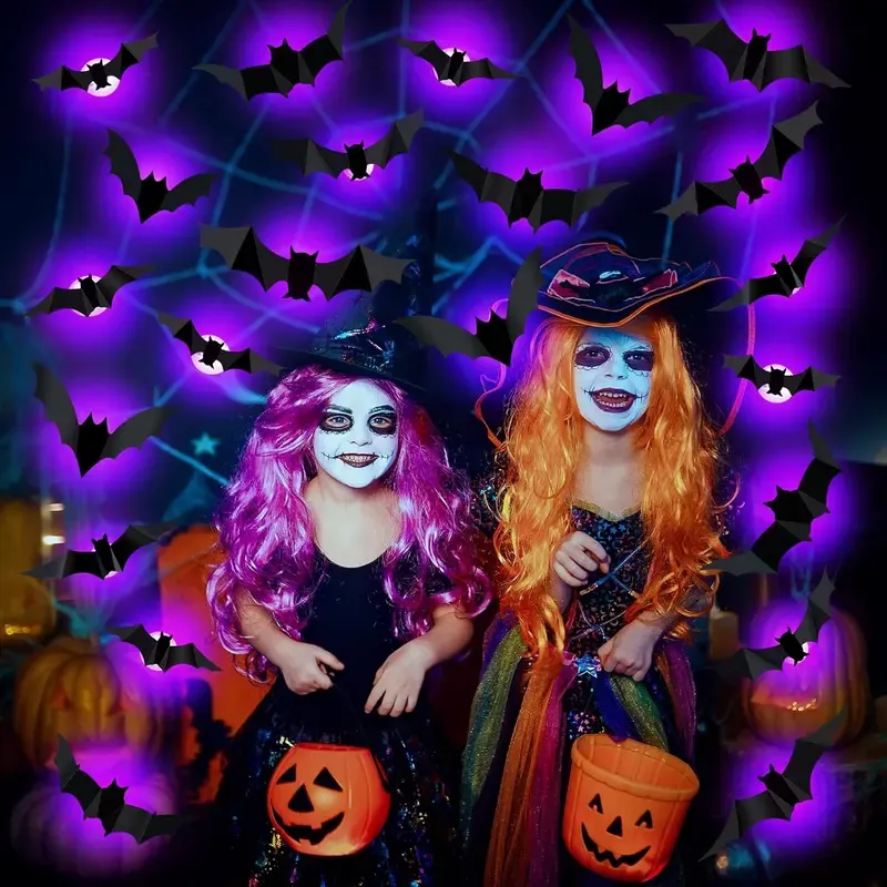 🎃Halloween Sale  45% OFF - 🦇3D Glowing Purple Bat Wall Decals