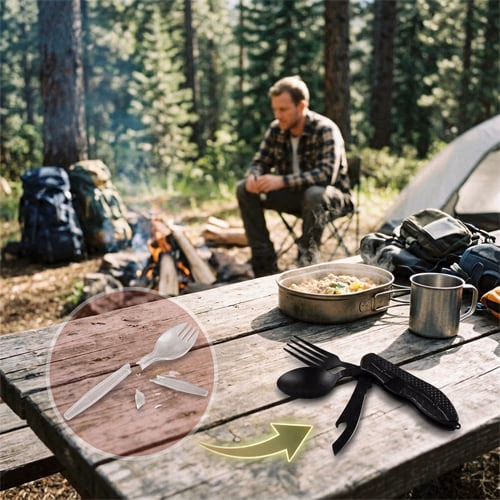 Multifunctional Folding Fork & Spoon Set