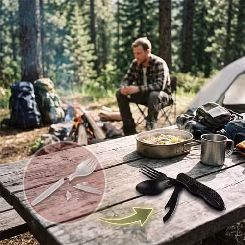 Multifunctional Folding Fork & Spoon Set