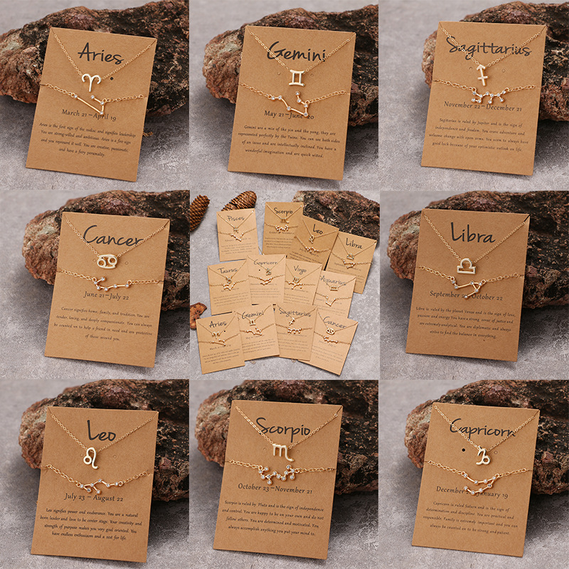 🖤Black Friday Deal✨ Zodiac Necklace & Bracelet Set