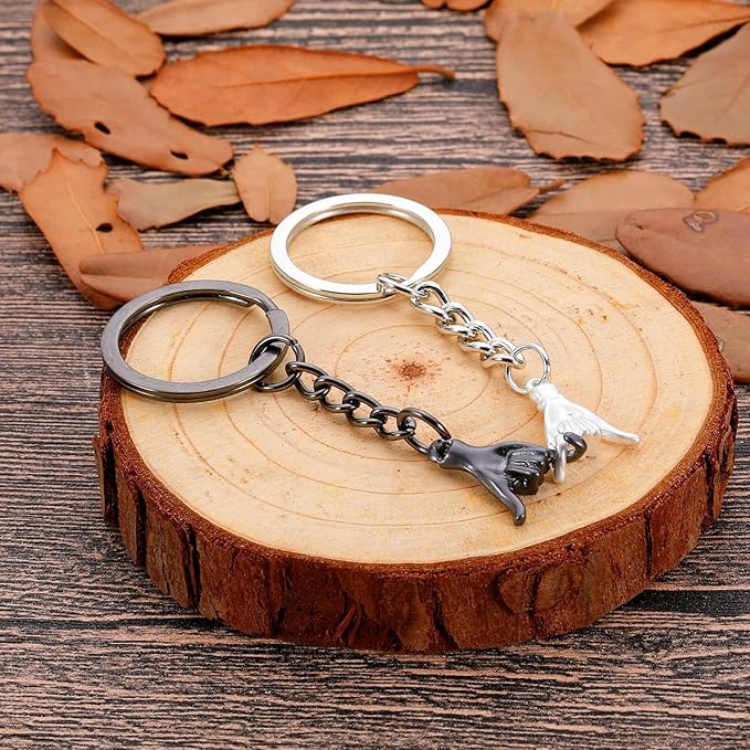 2-Piece Matching Pinky Promise Keychains for Couples in Love