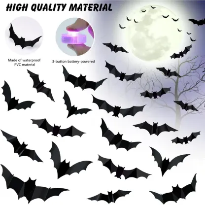 🎃Halloween Sale  45% OFF - 🦇3D Glowing Purple Bat Wall Decals