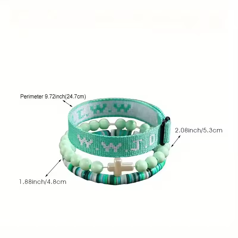 ✝️ Wear Your Faith. Feel His Guidance. WWJD Christian Bracelet Set