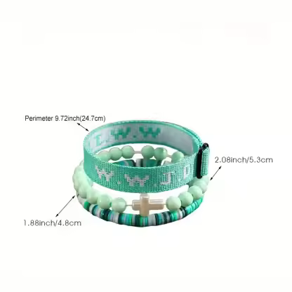 ✝️ Wear Your Faith. Feel His Guidance. WWJD Christian Bracelet Set