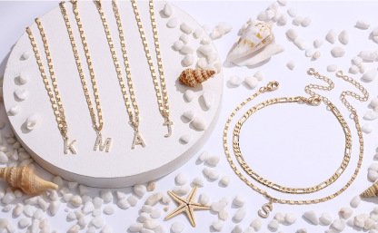 【LAST DAY 48% OFF】2 Pack - Initial Letter Pendant Anklets Set