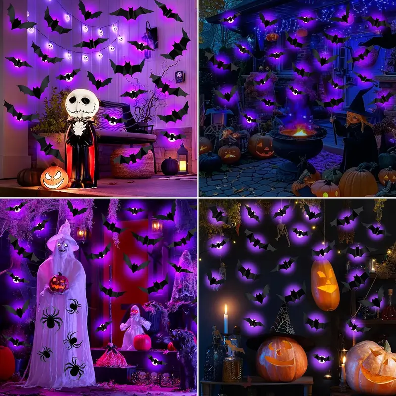 🎃Halloween Sale  45% OFF - 🦇3D Glowing Purple Bat Wall Decals