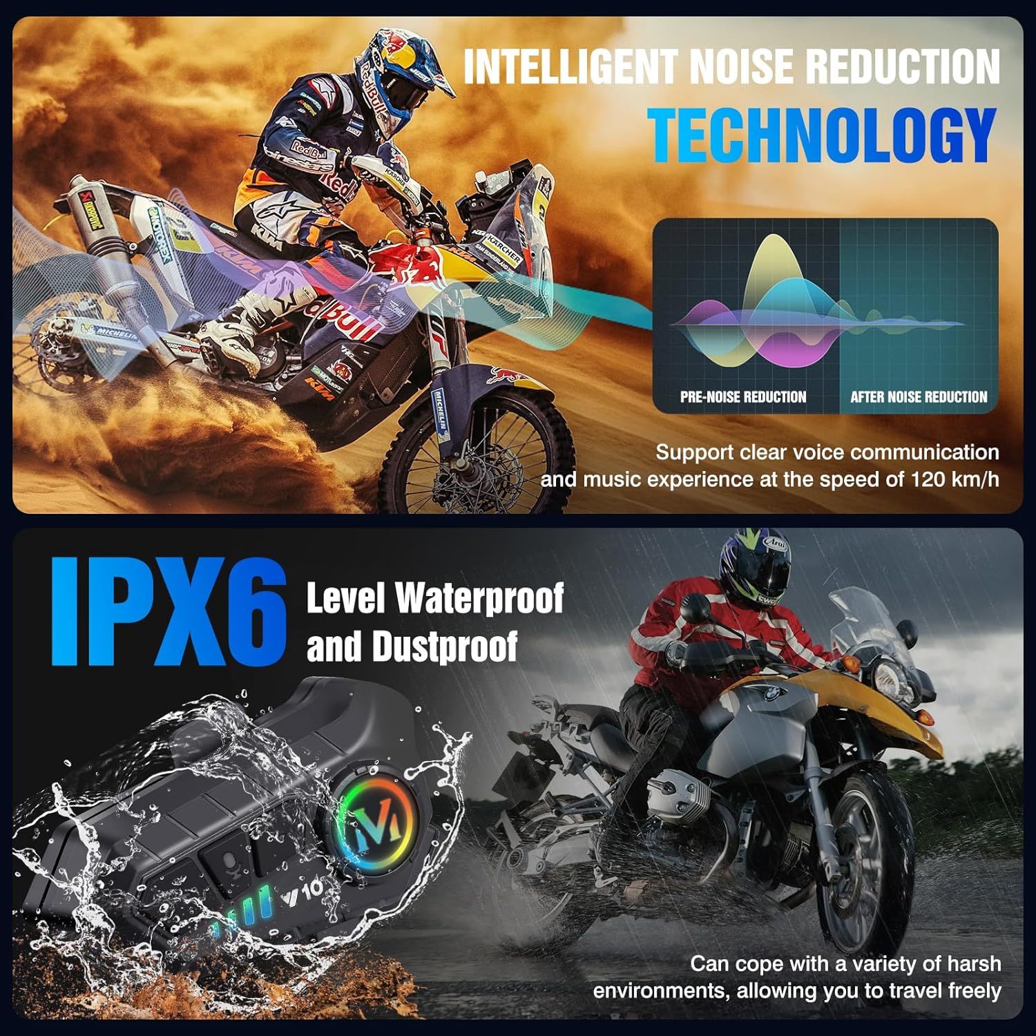 Motorcycle Helmet Speakers High Battery Life Helmet Headphone